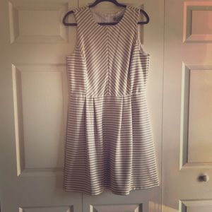 Danny & Nicole tan and white striped dress